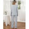 Ekouaer Womens 2 Pack Pajama Set Long Sleeve Pajamas Top and Pants V Neck Pjs Set Soft Loungewear with Pockets(Grey Stars  Dinosaurs)