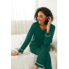 Ekouaer Womens 2 Pack Pajama Set Long Sleeve Pajamas Top and Pants V Neck Pjs Set Soft Loungewear with Pockets(Lake Green purple)