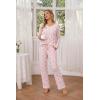 Ekouaer Womens 2 Pack Pajama Set Long Sleeve Pajamas Top and Pants V Neck Pjs Set Soft Loungewear with Pockets(Leopard-rose Pink cherry Pink)