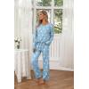 Ekouaer Womens 2 Pack Pajama Set Long Sleeve Pajamas Top and Pants V Neck Pjs Set Soft Loungewear with Pockets(Light Blue Star  Pink)