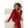 Ekouaer Womens 2 Pack Pajama Set Long Sleeve Pajamas Top and Pants V Neck Pjs Set Soft Loungewear with Pockets(Light Grey wine Red)
