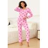 Ekouaer Womens 2 Pack Pajama Set Long Sleeve Pajamas Top and Pants V Neck Pjs Set Soft Loungewear with Pockets(Pink Strawberry，leopard Love)