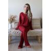 Ekouaer Womens 2 Pack Pajama Set Long Sleeve Pajamas Top and Pants V Neck Pjs Set Soft Loungewear with Pockets(Wine Red  Light Gray)