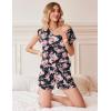 Ekouaer Womens Pajama Sets 2 Piece Lounge Sets Comfy Short Sleeve Tops and Shorts Cute Pjs Outfits Set S-XXL(Floral Black)