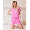 Ekouaer Womens Pajama Sets 2 Piece Lounge Sets Comfy Short Sleeve Tops and Shorts Cute Pjs Outfits Set S-XXL(Rose Pink)