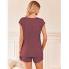Ekouaer Womens Pajama Sets 2 Piece Lounge Sets Comfy Short Sleeve Tops and Shorts Cute Pjs Outfits Set S-XXL(Wine)