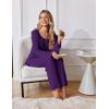 Ekouaer Womens Pajama Sets Fall Long Sleeve Pajamas for Women Trendy Pleated Pjs Sets Comfy 2 Piece Lounge Set with Pockets(Purple)