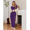 Ekouaer Womens Pajama Sets Fall Long Sleeve Pajamas for Women Trendy Pleated Pjs Sets Comfy 2 Piece Lounge Set with Pockets(Purple)