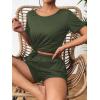 Ekouaer Women’s Pajama Sets Short Sleeve Pjs 2 Piece Top and Shorts Sleepwear Comfy Soft Lounge Sets with Pockets(Army Green)