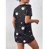 Ekouaer Women’s Pajama Sets Short Sleeve Pjs 2 Piece Top and Shorts Sleepwear Comfy Soft Lounge Sets with Pockets(Black Sky)