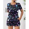 Ekouaer Women’s Pajama Sets Short Sleeve Pjs 2 Piece Top and Shorts Sleepwear Comfy Soft Lounge Sets with Pockets(Black Star)