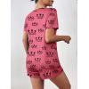 Ekouaer Women’s Pajama Sets Short Sleeve Pjs 2 Piece Top and Shorts Sleepwear Comfy Soft Lounge Sets with Pockets(Crown)