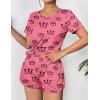 Ekouaer Women’s Pajama Sets Short Sleeve Pjs 2 Piece Top and Shorts Sleepwear Comfy Soft Lounge Sets with Pockets(Crown)