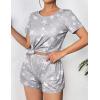 Ekouaer Women’s Pajama Sets Short Sleeve Pjs 2 Piece Top and Shorts Sleepwear Comfy Soft Lounge Sets with Pockets(Grey Star)