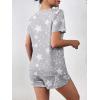 Ekouaer Women’s Pajama Sets Short Sleeve Pjs 2 Piece Top and Shorts Sleepwear Comfy Soft Lounge Sets with Pockets(Grey Star)