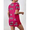 Ekouaer Women’s Pajama Sets Short Sleeve Pjs 2 Piece Top and Shorts Sleepwear Comfy Soft Lounge Sets with Pockets(Hot Pink Animal Print)