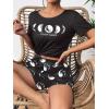 Ekouaer Women’s Pajama Sets Short Sleeve Pjs 2 Piece Top and Shorts Sleepwear Comfy Soft Lounge Sets with Pockets(Moon Print)