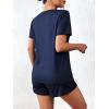 Ekouaer Women’s Pajama Sets Short Sleeve Pjs 2 Piece Top and Shorts Sleepwear Comfy Soft Lounge Sets with Pockets(Navy Blue)