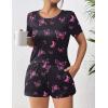 Ekouaer Women’s Pajama Sets Short Sleeve Pjs 2 Piece Top and Shorts Sleepwear Comfy Soft Lounge Sets with Pockets(Pink Butterfly)