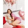 Ekouaer Women’s Pajama Sets Short Sleeve Pjs 2 Piece Top and Shorts Sleepwear Comfy Soft Lounge Sets with Pockets(Pink Love)