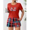Ekouaer Women’s Pajama Sets Short Sleeve Pjs 2 Piece Top and Shorts Sleepwear Comfy Soft Lounge Sets with Pockets(Red Plaid)