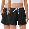 Ekouaer 2 Pack Womens Pajama Shorts 2026 Summer Casual Lounge Sleep Short Ruffle Soft Comfy Pj Bottoms with Pockets(Black+black)