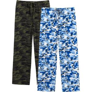 Ekouaer Mens Pajama Pants Lounge Pants with Pockets Soft Sleep Pants Loose Fit Pj Bottoms with Drawstring S-XXL(Blue Camouflage+green Camouflage)