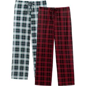 Ekouaer Mens Pajama Pants Lounge Pants with Pockets Soft Sleep Pants Loose Fit Pj Bottoms with Drawstring S-XXL(Red Plaid+green Plaid)