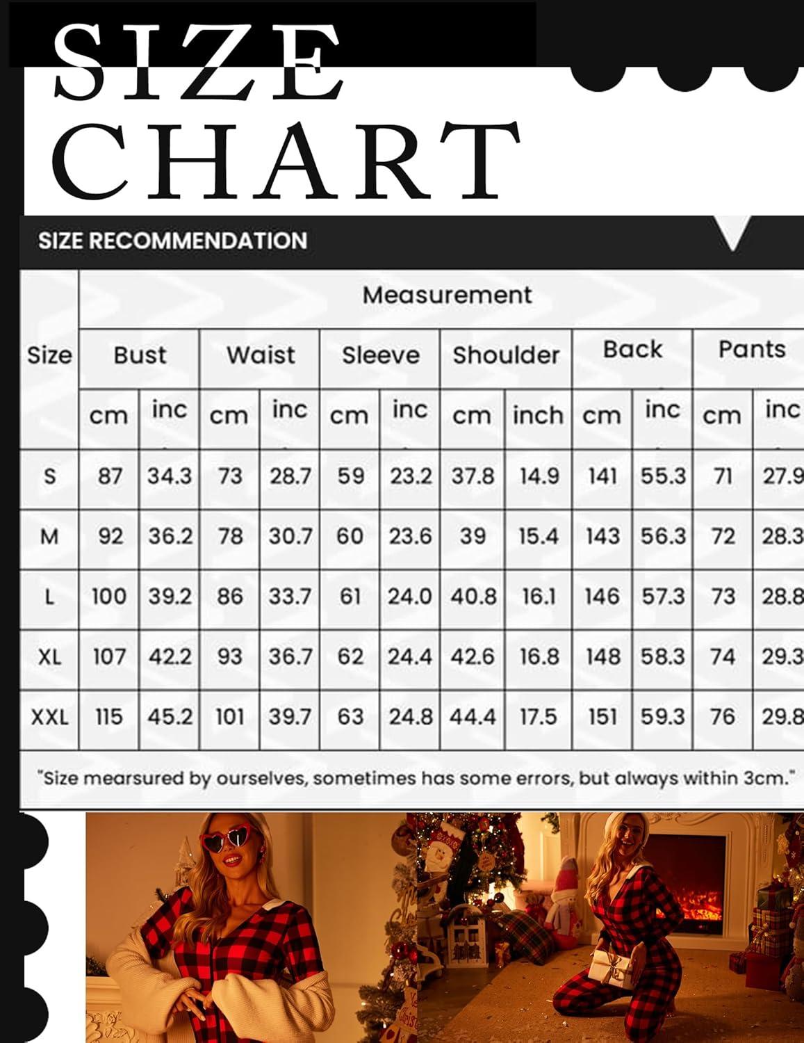 imageEkouaer Christmas Onesie Women Sexy Pajamas Zipper Halloween Onepiece Bodycon Outfit Jumpsuit Costume SXXLBlack Deer Print