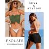 Ekouaer 2 Pcs Sarong Coverups for Women Beach Wrap Skirt Chiffon Swimsuit Coverup for Swimwear S-XXL(A-black-army Green)