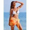 Ekouaer 2 Pcs Sarong Coverups for Women Beach Wrap Skirt Chiffon Swimsuit Coverup for Swimwear S-XXL(B-black/Orange Yellow)