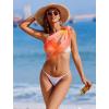 Ekouaer 2 Pcs Sarong Coverups for Women Beach Wrap Skirt Chiffon Swimsuit Coverup for Swimwear S-XXL(B-black/Red Orange)