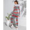 Ekouaer Christmas Onesie Women Sexy Pajamas Zipper Halloween Onepiece Bodycon Outfit Jumpsuit Costume S-XXL(Christmas Snowflake Elk)