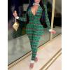 Ekouaer Christmas Onesie Women Sexy Pajamas Zipper Halloween Onepiece Bodycon Outfit Jumpsuit Costume S-XXL(Christmas Stockings)