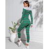 Ekouaer Christmas Onesie Women Sexy Pajamas Zipper Halloween Onepiece Bodycon Outfit Jumpsuit Costume S-XXL(Christmas Stockings)