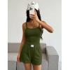 Ekouaer Lounge Sets for Women 2 Piece Sleeveless Pajamas Sets Knit Casual Summer Cami Tank Tops and Shorts(Army Green)
