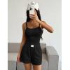 Ekouaer Lounge Sets for Women 2 Piece Sleeveless Pajamas Sets Knit Casual Summer Cami Tank Tops and Shorts(Black)