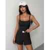 Ekouaer Lounge Sets for Women 2 Piece Sleeveless Pajamas Sets Knit Casual Summer Cami Tank Tops and Shorts(Black)