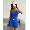 Ekouaer Lounge Sets for Women 2 Piece Sleeveless Pajamas Sets Knit Casual Summer Cami Tank Tops and Shorts(Blue)