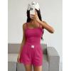 Ekouaer Lounge Sets for Women 2 Piece Sleeveless Pajamas Sets Knit Casual Summer Cami Tank Tops and Shorts(Hot Pink)