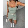 Ekouaer Lounge Sets for Women 2 Piece Sleeveless Pajamas Sets Knit Casual Summer Cami Tank Tops and Shorts(Ice Green)
