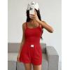 Ekouaer Lounge Sets for Women 2 Piece Sleeveless Pajamas Sets Knit Casual Summer Cami Tank Tops and Shorts(Red)