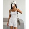 Ekouaer Lounge Sets for Women 2 Piece Sleeveless Pajamas Sets Knit Casual Summer Cami Tank Tops and Shorts(White)