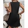 Ekouaer Nightgown for Women Tank Night Gown Sleeveless Sleep Shirt Button Night Shirt with Pockets Soft Sleep Dress(A_black)