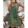 Ekouaer Nightgown for Women Tank Night Gown Sleeveless Sleep Shirt Button Night Shirt with Pockets Soft Sleep Dress(A_floral Green)