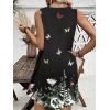Ekouaer Nightgown for Women Tank Night Gown Sleeveless Sleep Shirt Button Night Shirt with Pockets Soft Sleep Dress(Butterfly Black)