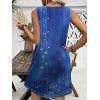 Ekouaer Nightgown for Women Tank Night Gown Sleeveless Sleep Shirt Button Night Shirt with Pockets Soft Sleep Dress(Ethnic Print Blue)