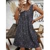 Ekouaer Nightgown for Women Tank Night Gown Sleeveless Sleep Shirt Button Night Shirt with Pockets Soft Sleep Dress(Floral Dark Grey)
