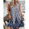 Ekouaer Nightgown for Women Tank Night Gown Sleeveless Sleep Shirt Button Night Shirt with Pockets Soft Sleep Dress(Floral Navy Blue)