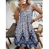 Ekouaer Nightgown for Women Tank Night Gown Sleeveless Sleep Shirt Button Night Shirt with Pockets Soft Sleep Dress(Floral Navy Blue)